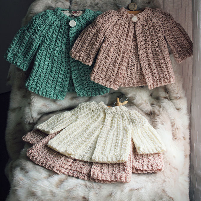 159 Raglan Cable Baby Cardigan