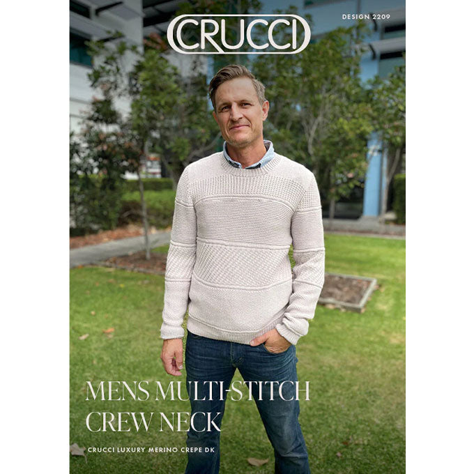2209 Mens Multi-Stitch Crew Neck Sweater