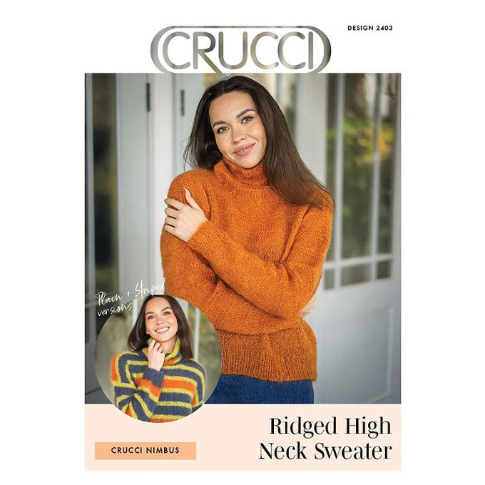 2403 Ridged High Neck Sweater Knitting Pattern | Knit World NZ