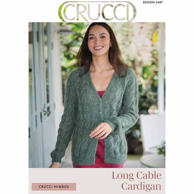 2407 Long Cable Cardigan