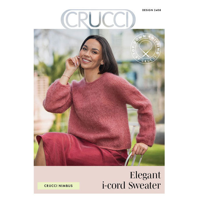 2408 Top Down Elegant i-cord Sweater