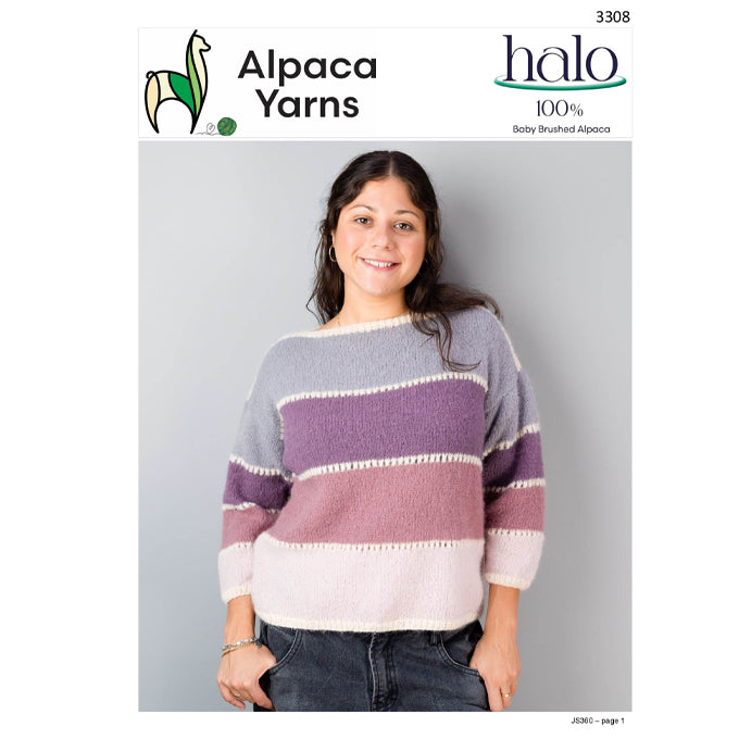 3308 Stripe and Eyelet Sweater