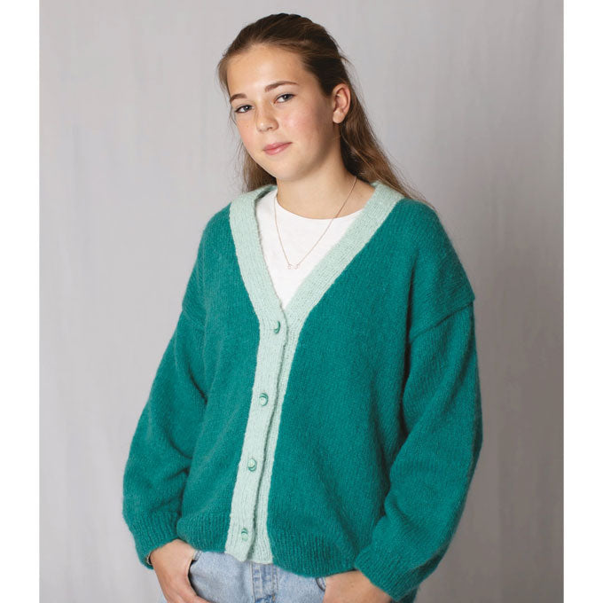 3314 Contrast Band Cardigan