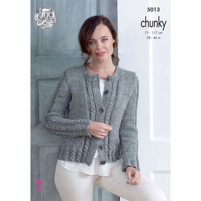 5013 Cabled Cardigan and Sweater