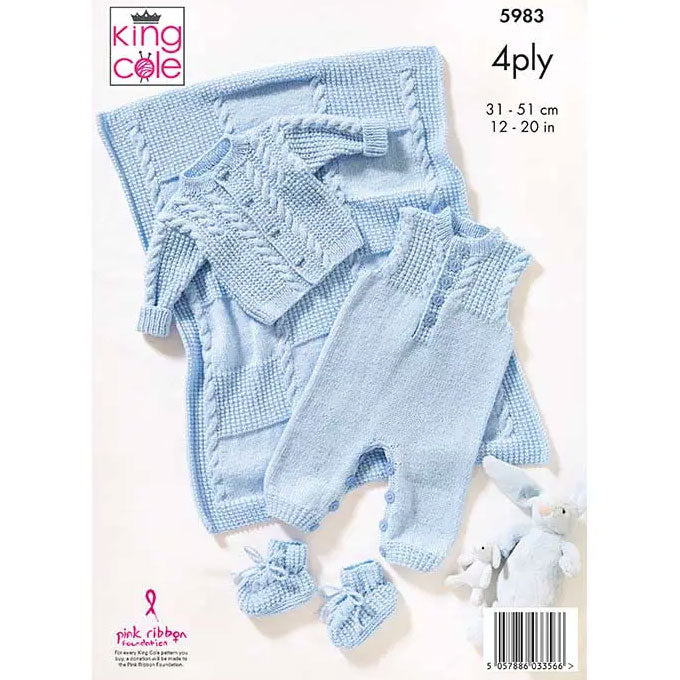5983 Jacket, Dungarees, Bootees and Blanket