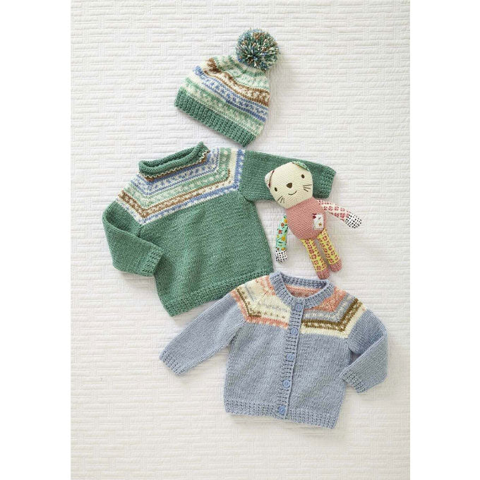 6211 Cardigan, Sweater, Matinee Coat and Hat