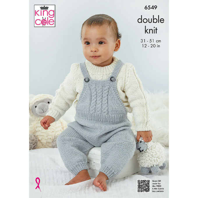 6549 Dungarees, Pinafore, Sweater, Cardigan & Bootees