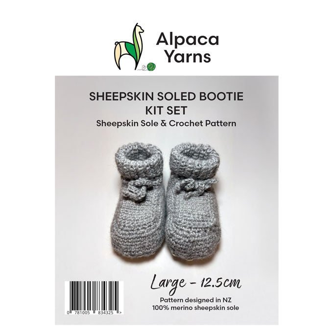 Crochet Sheepskin Soled Bootie Kit Set