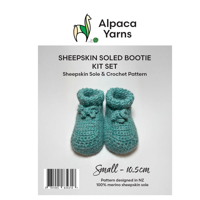 Crochet Sheepskin Soled Bootie Kit Set