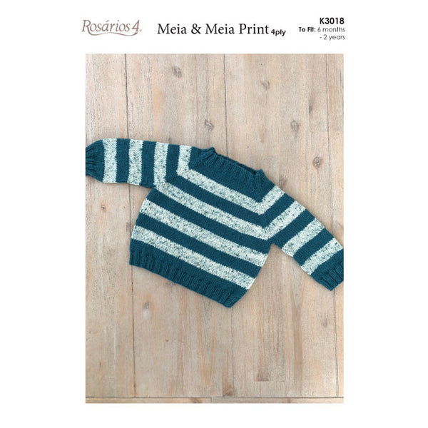 K3018 Top Down Simple Jumper with Stripes