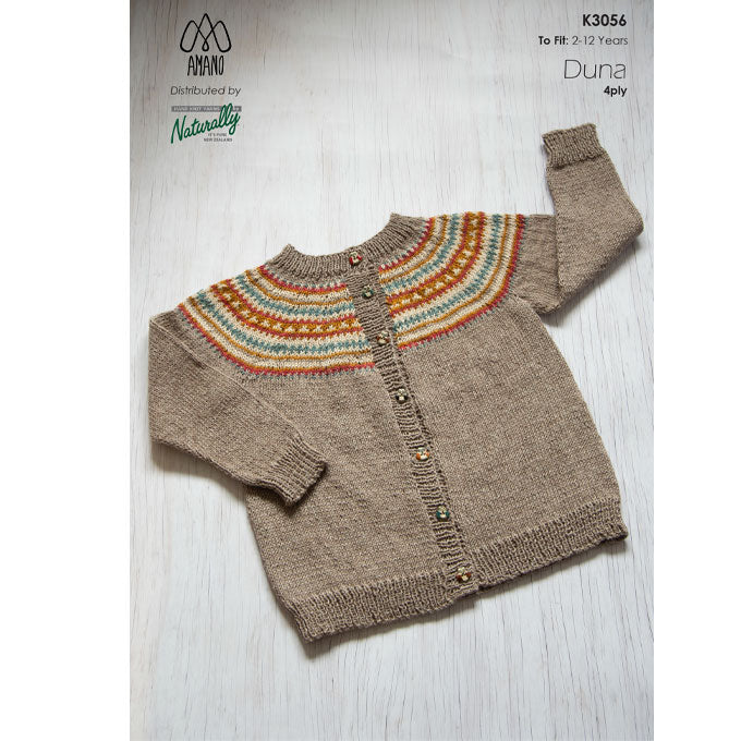K3056 Cardigan with Striped Yoke
