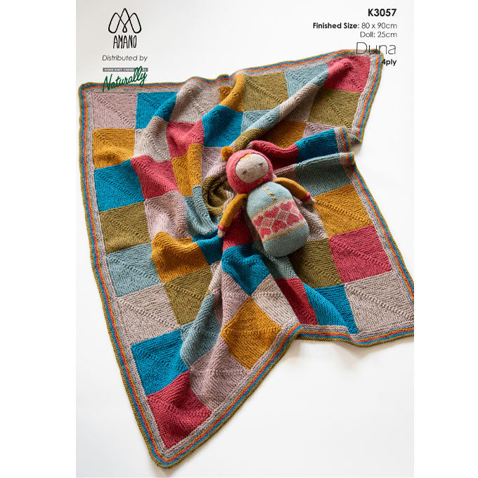 K3057 Mitred Square Pram Coverlet & Snuggle Doll