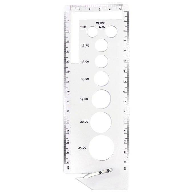 CraftCo Knitting Gauge, View Sizer with Yarn Cutter