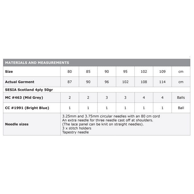 N1716 Tunic with Lace Border & Tiny Fair Isle Detail