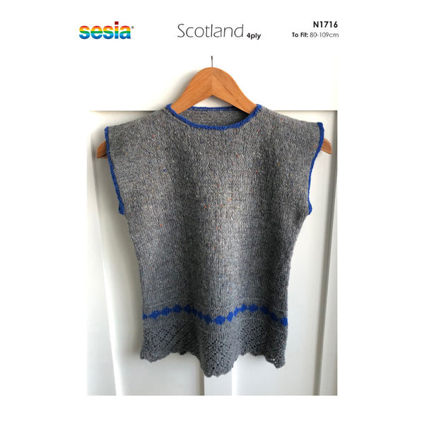 N1716 Tunic with Lace Border & Tiny Fair Isle Detail