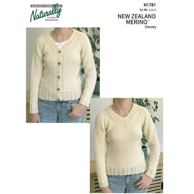 N1781 Raglan V-Neck Sweater & Cardigan
