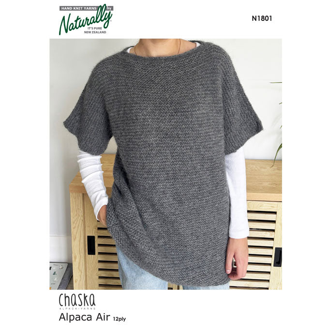 N1801 Garter Stitch T Shaped Pullover