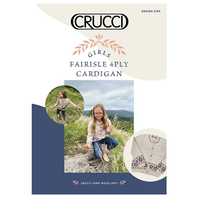 2120 Girls FairIsle 4ply Cardigan
