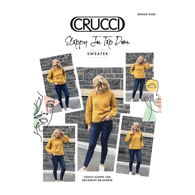 2208 Sloppy Joe Top Down Sweater