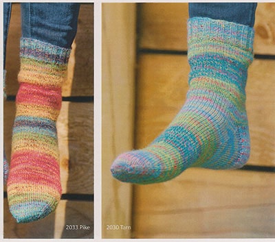 5936 Lace Panel & Stocking Stitch Socks (5 needles), Lacy Socks (2 needles)