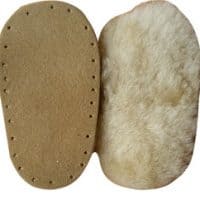 Knitted Sheepskin Soled Cable Booties and Cable Hat