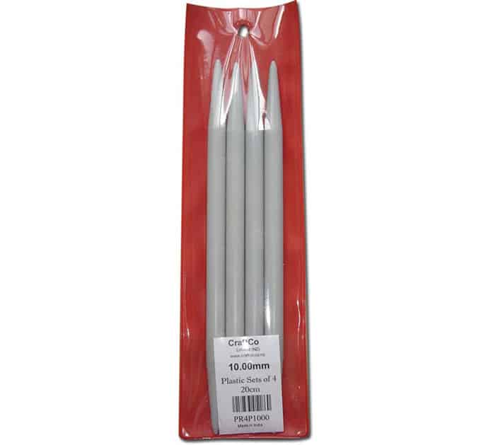 Craft Co Double Pointed Plastic Needles 4 Piece (20cm)