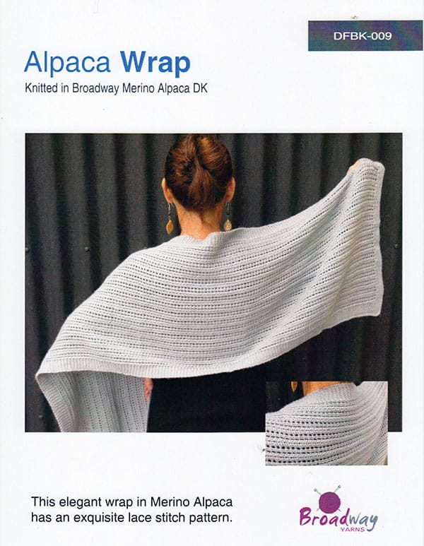 小物 ALPACA WOOL SUPER LIGHT KNIT STOLE DFBK 009 Alpaca Wrap Knitting Pattern – Lace DK Design | Knit World NZ