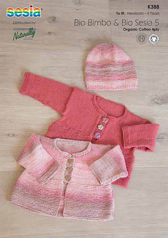 K388 Garter Stitch & Stocking Stitch Jacket & Hat