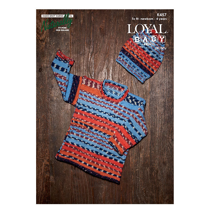 K457 Rolled Edges Sweater & Hat 8ply