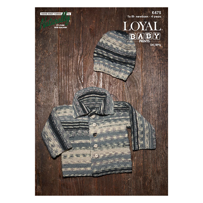 K475 Garter Stitch Jacket & Hat 8ply