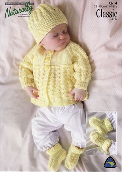 K614 Matinee Jacket, Hat & Booties