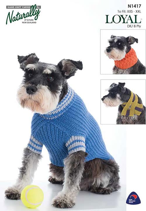 N1417 Dog Sweater, Scarf & Cowl