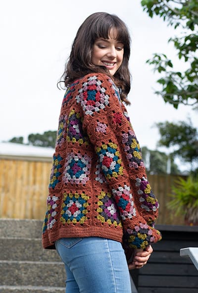 N1520 Crochet Granny Square Jacket