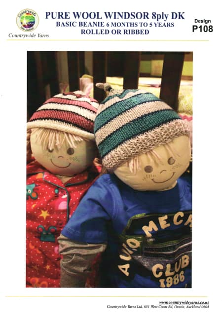 P108 Basic Beanie Rolled or Ribbed