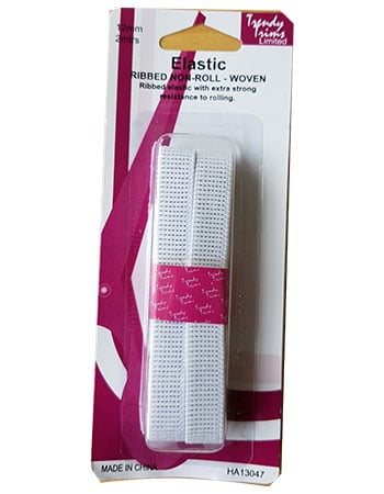Elastic Ribbed Non-Roll Woven 12mm x 2m
