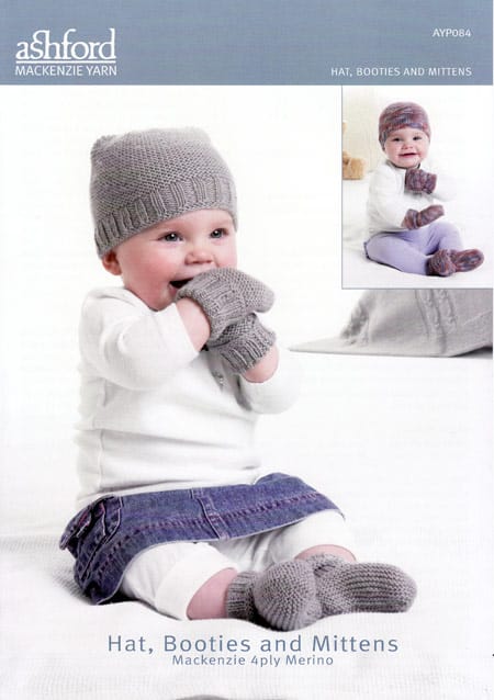 AYP084 Hat, Booties & Mittens