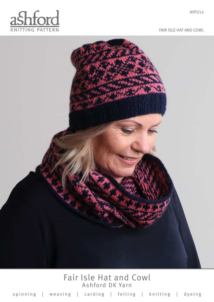 AYP0214 Fair Isle Hat and Cowl