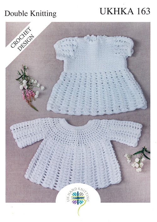 UKHKA 163 Crochet Dress & Angel Top  8ply