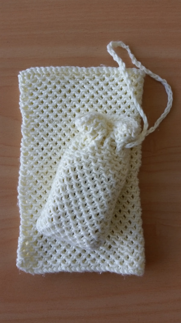 John Q Knitted Facecloth and Soap Bag Pattern