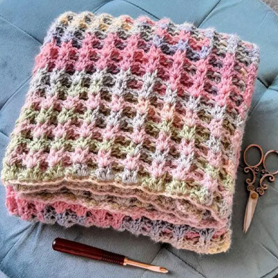 219 Waffled Shell Stitch Blanket