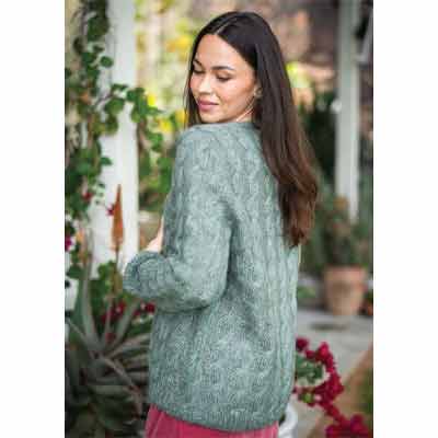 2407 Long Cable Cardigan