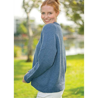 2411 Top Down V Neck Sweater