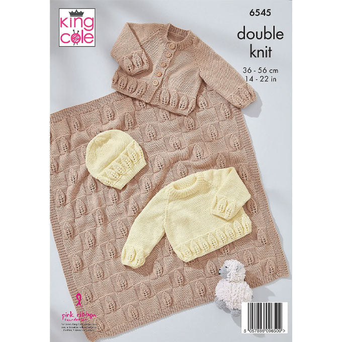 6545 Cardigan, Sweater, Hat and Blanket
