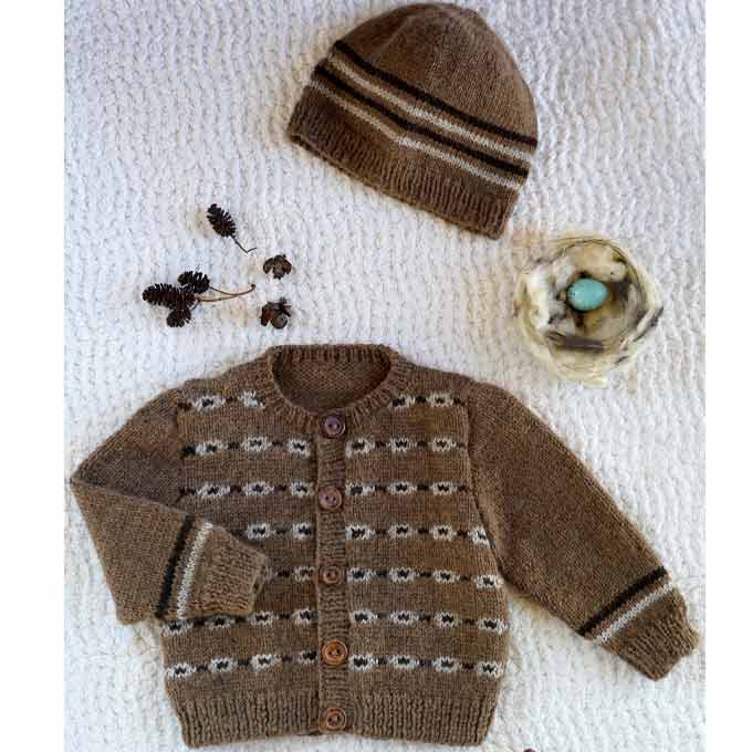 BC144 Perry Cardi & Hat Knitting Pattern – 4ply | Knit World NZ