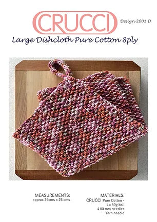 Crucci Large Dishcloth Pure Cotton 8ply