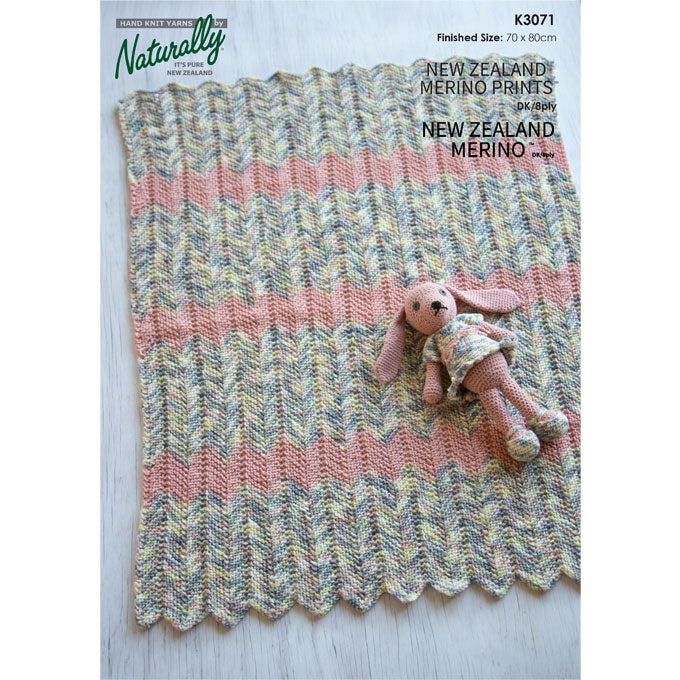 K3071 Bunny Blanket & Crochet Bunny Toy