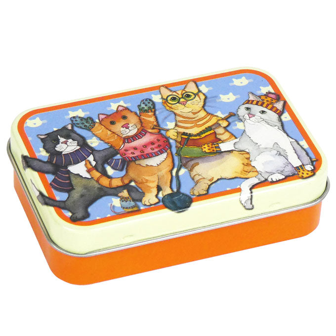 Emma Ball Kittens in Mittens Stitch Markers in a pocket tin (set of 6)