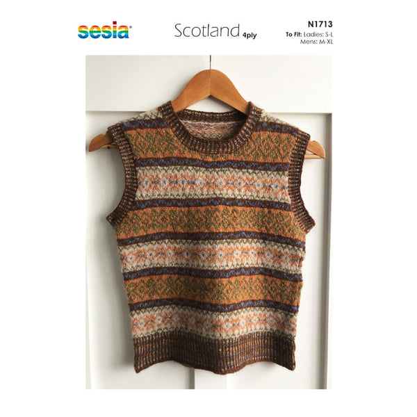 N1713 His Hers Classic Fair Isle Crew Neck Vest