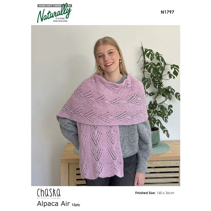 N1797 Rib & Lace Zig Zag Wrap