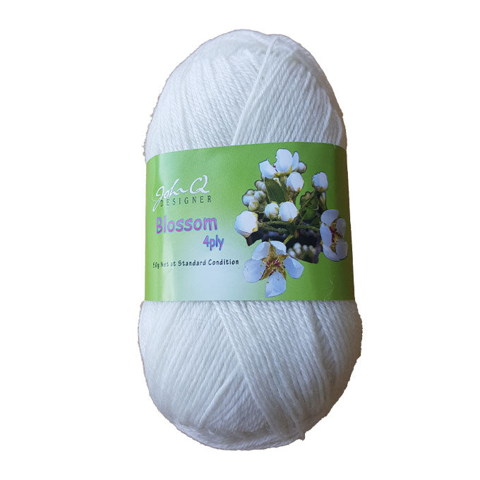 John Q Blossom 4ply Bleached White